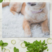 Ontwerp je eigen hond puppy foto theedoek (Gevouwen)