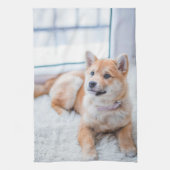 Ontwerp je eigen hond puppy foto theedoek (Verticaal)