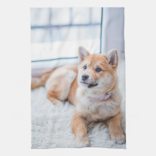 Ontwerp je eigen hond puppy foto theedoek