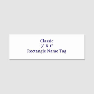 Ontwerp je eigen klassieke 3" x 1" rechthoek naamplaatje