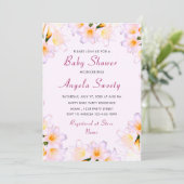 Ontwerp je eigen Lelies Baby shower uitnodiging (Staand voorkant)