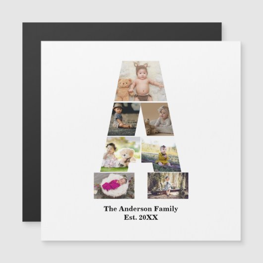 Ontwerp Je Eigen Letter A Foto Collage (Voorkant / Achterkant)