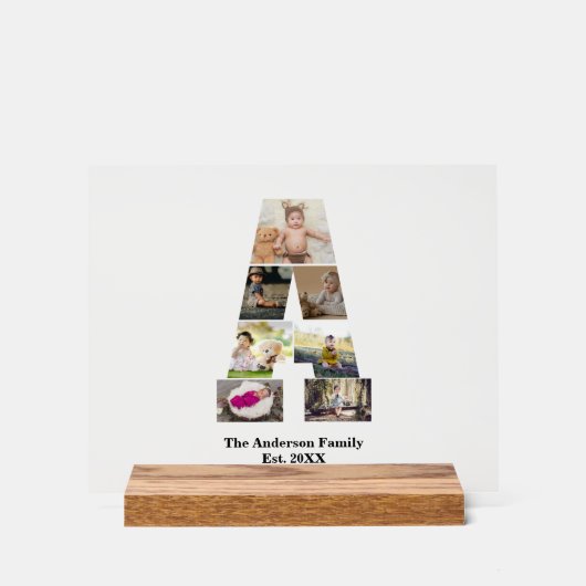 Ontwerp Je Eigen Letter A Foto Collage Acryl Bord (Voorkant)