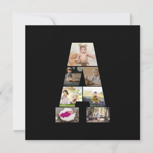 Ontwerp Je Eigen Letter A Foto Collage Kaart (Voorkant)