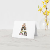 Ontwerp Je Eigen Letter A Foto Collage Kaart (Gele Bloem)
