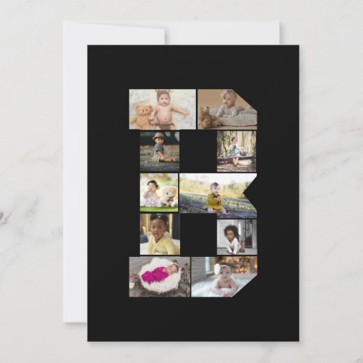 Ontwerp Je Eigen Letter B Foto Collage Kaart (Voorkant)