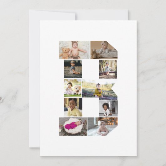 Ontwerp je eigen letter B Fotocollage Aankondiging (Voorkant)