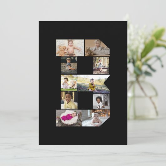 Ontwerp je eigen letter B Fotocollage Bedankkaart (Staand voorkant)