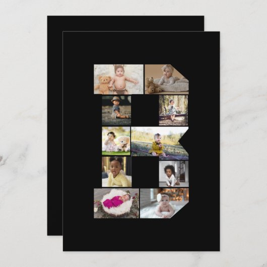 Ontwerp je eigen letter B Fotocollage Bedankkaart (Voorkant / Achterkant)