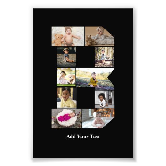 Ontwerp je eigen letter B Fotocollage Foto Afdruk (Voorkant)