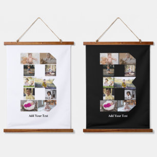 Ontwerp je eigen letter B Fotocollage Hangend Wandkleed