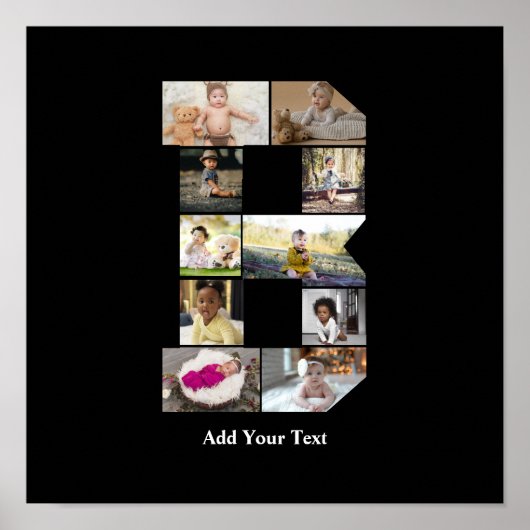 Ontwerp je eigen letter B Fotocollage Poster (Voorkant)