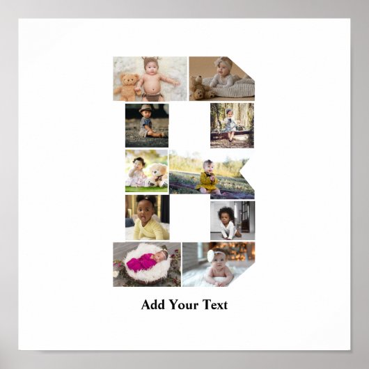 Ontwerp je eigen letter B Fotocollage Poster (Voorkant)