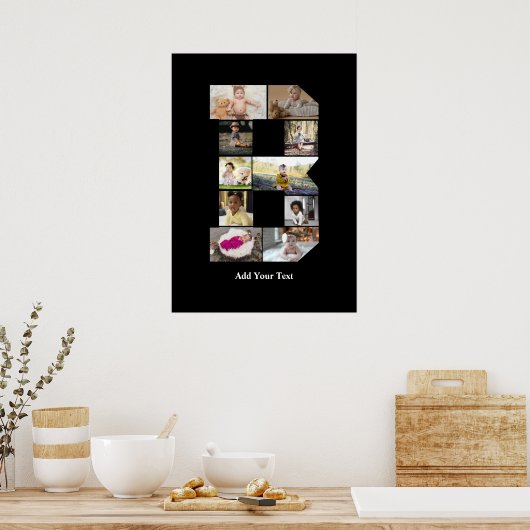 Ontwerp je eigen letter B Fotocollage Poster (Keuken)