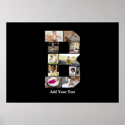 Ontwerp je eigen letter B Fotocollage Poster (Voorkant)