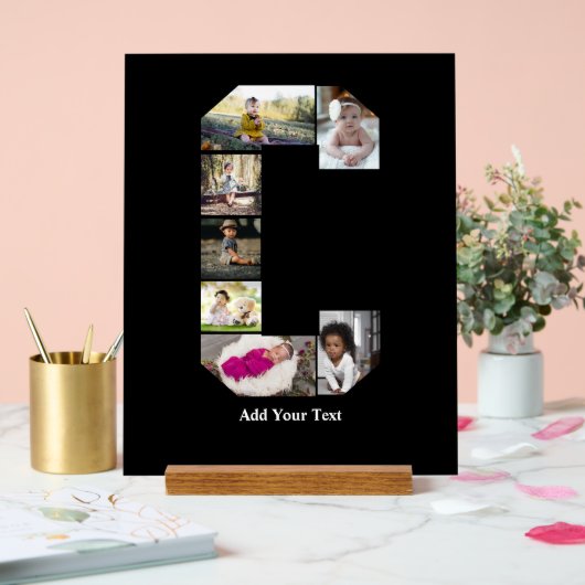 Ontwerp Je Eigen Letter C Foto Collage Acryl Bord (Huwelijk)
