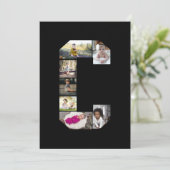 Ontwerp Je Eigen Letter C Foto Collage Feestdagenkaart (Staand voorkant)
