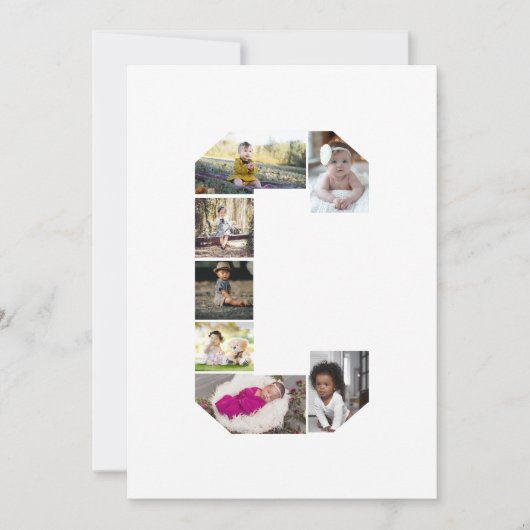 Ontwerp je eigen letter C Fotocollage Aankondiging (Voorkant)