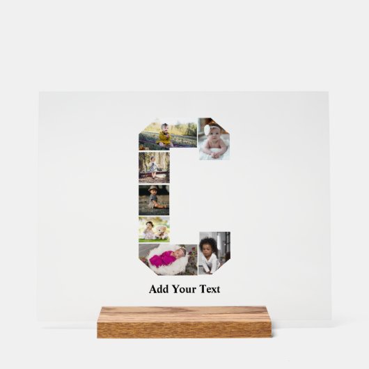 Ontwerp je eigen letter C Fotocollage Acryl Bord (Voorkant)