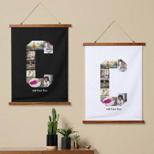 Ontwerp je eigen letter C Fotocollage Hangend Wandkleed