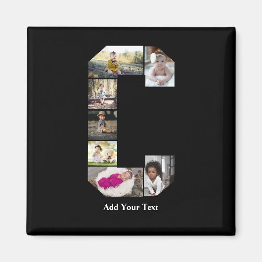 Ontwerp je eigen letter C Fotocollage Magneet (Voorkant)