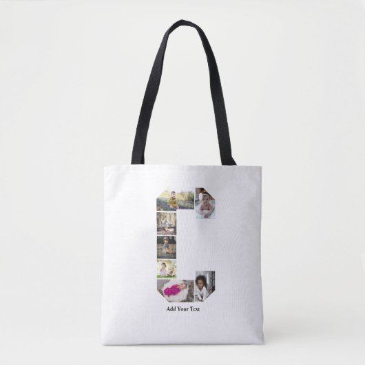 Ontwerp je eigen letter C Fotocollage Tote Bag (Voorkant)