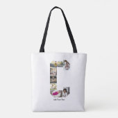 Ontwerp je eigen letter C Fotocollage Tote Bag (Achterkant)