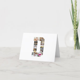 Ontwerp Je Eigen Letter D Foto Collage Feestdagen Kaart