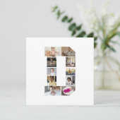 Ontwerp Je Eigen Letter D Foto Collage Feestdagenkaart (Staand voorkant)