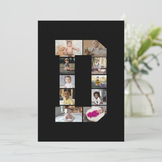 Ontwerp je eigen letter D fotocollage Aankondiging (Staand voorkant)