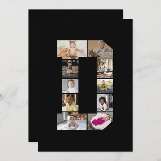 Ontwerp je eigen letter D fotocollage Aankondiging (Voorkant / Achterkant)