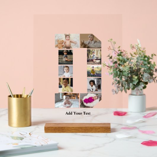Ontwerp je eigen letter D fotocollage Acryl Bord (Huwelijk)
