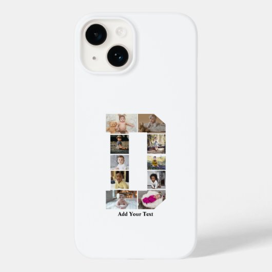 Ontwerp je eigen letter D fotocollage Case-Mate iPhone Case (Achterkant)