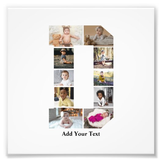 Ontwerp je eigen letter D fotocollage Foto Afdruk (Voorkant)