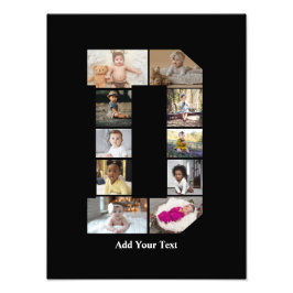 Ontwerp je eigen letter D fotocollage Foto Afdruk