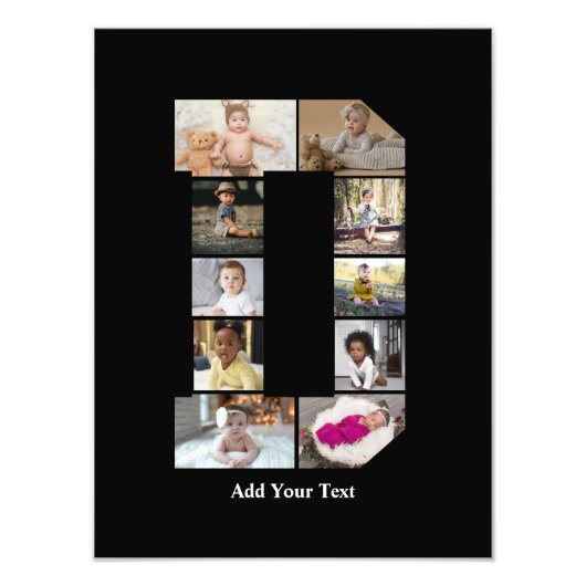 Ontwerp je eigen letter D fotocollage Foto Afdruk (Voorkant)