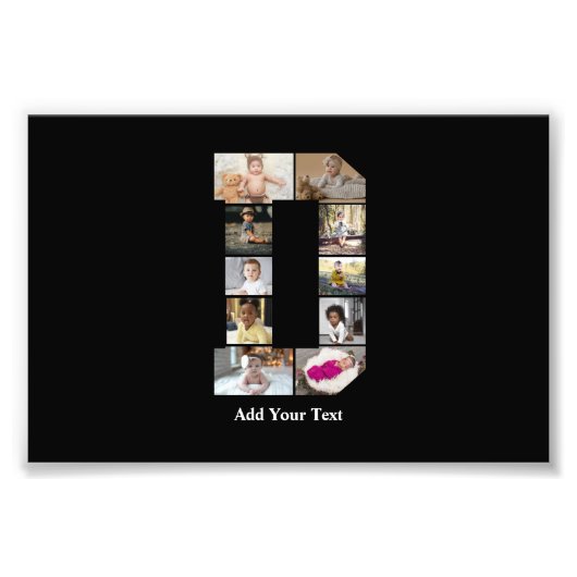 Ontwerp je eigen letter D fotocollage Foto Afdruk (Voorkant)