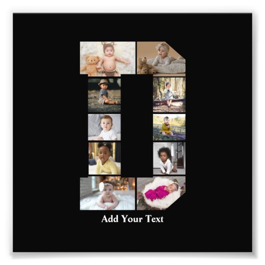 Ontwerp je eigen letter D fotocollage Foto Afdruk (Voorkant)