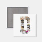 Ontwerp je eigen letter D fotocollage Magneet (Voorkant / Achterkant)