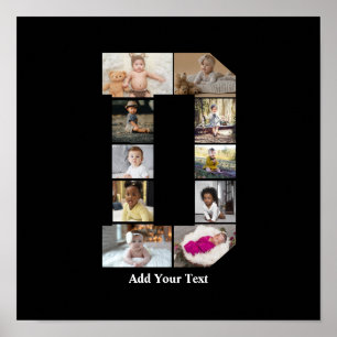 Ontwerp je eigen letter D fotocollage Poster