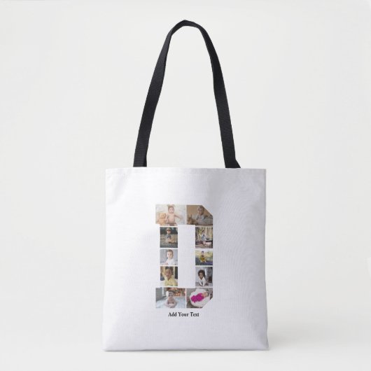 Ontwerp je eigen letter D fotocollage Tote Bag (Voorkant)