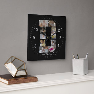 Ontwerp je eigen letter D fotocollage Vierkante Klok