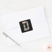 Ontwerp je eigen letter D fotocollage Vierkante Sticker (Envelop)