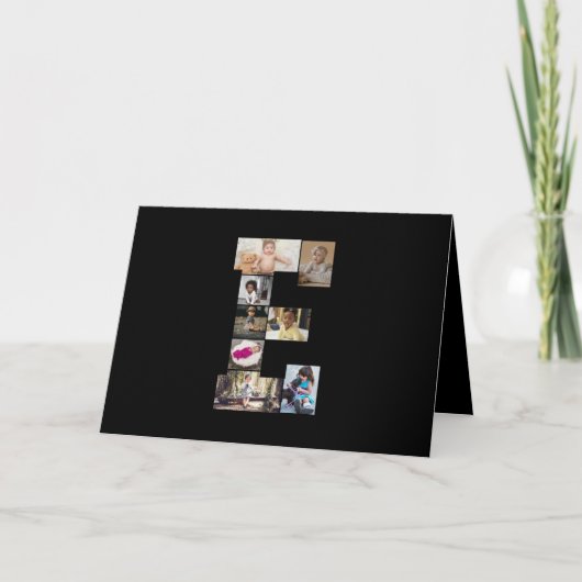 Ontwerp je eigen letter E fotocollage Aankondiging (Voorkant)