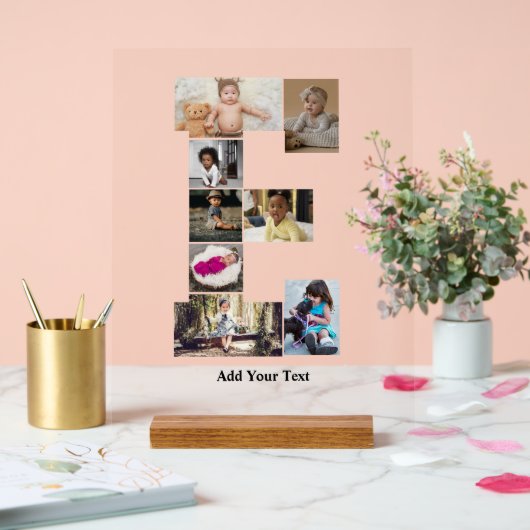 Ontwerp je eigen letter E fotocollage Acryl Bord (Huwelijk)