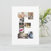 Ontwerp je eigen letter E fotocollage Feestdagenkaart (Staand voorkant)