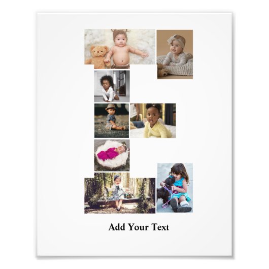 Ontwerp je eigen letter E fotocollage Foto Afdruk (Voorkant)