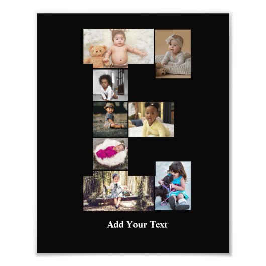 Ontwerp je eigen letter E fotocollage Foto Afdruk (Voorkant)