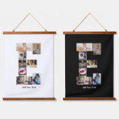 Ontwerp je eigen letter E fotocollage Hangend Wandkleed (Dubbel)