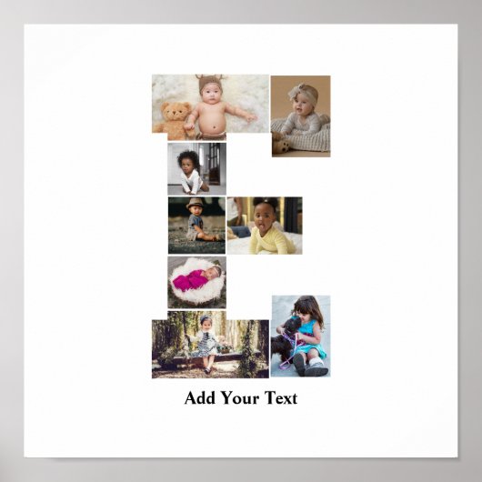 Ontwerp je eigen letter E fotocollage Poster (Voorkant)